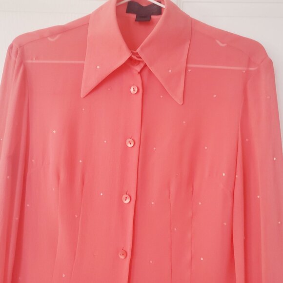 French silk blouse with Swarovski crystals, S - Picture 3 of 8